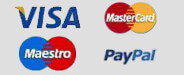 Visa, Mastercard, marstro, paypal